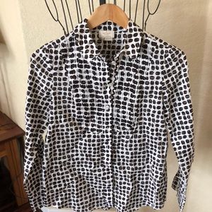 Kate Spade coffee bean motif button down shirt